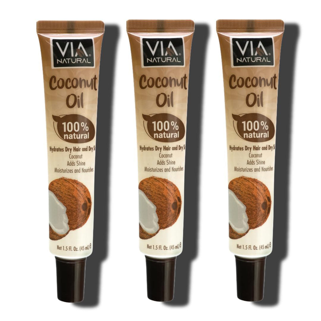 Via Natural Ultra Care Moisturizing Coconut Oil for Hair, Scalp & Body Treatment, 1.5 fl oz (3 Pack)